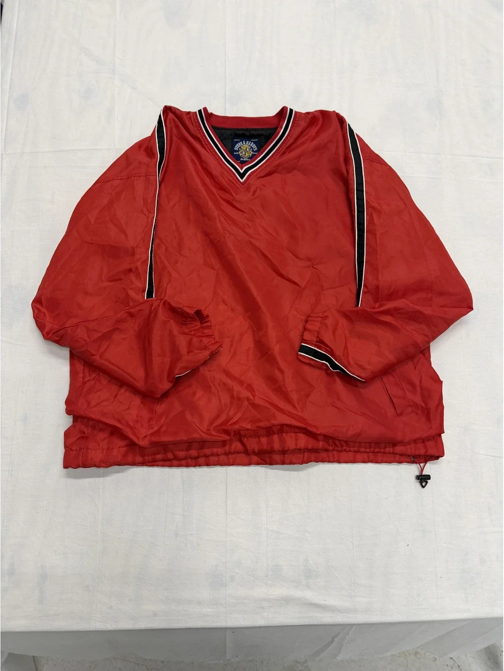 Steele & Barry's Red V-Neck Pullover Windbreaker Jacket XL